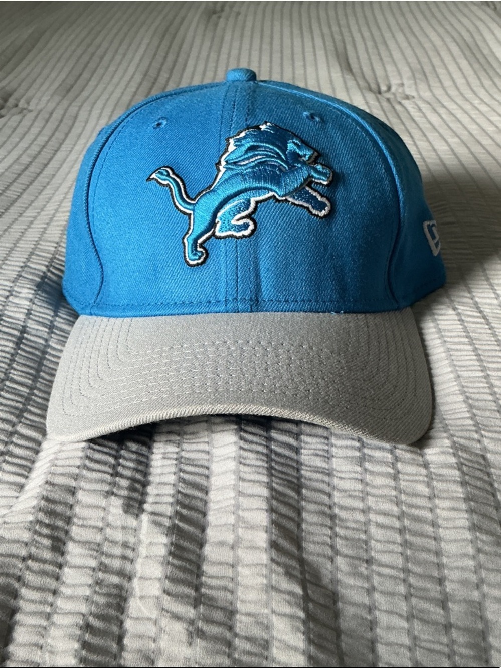 New Era Teal Blue and Light Gray Detroit Lions Baseball Cap
